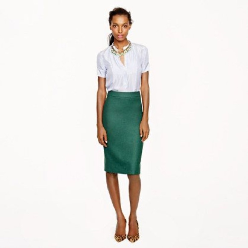 Emerald green J Crew wool “No.2 pencil skirt” SIZE 4